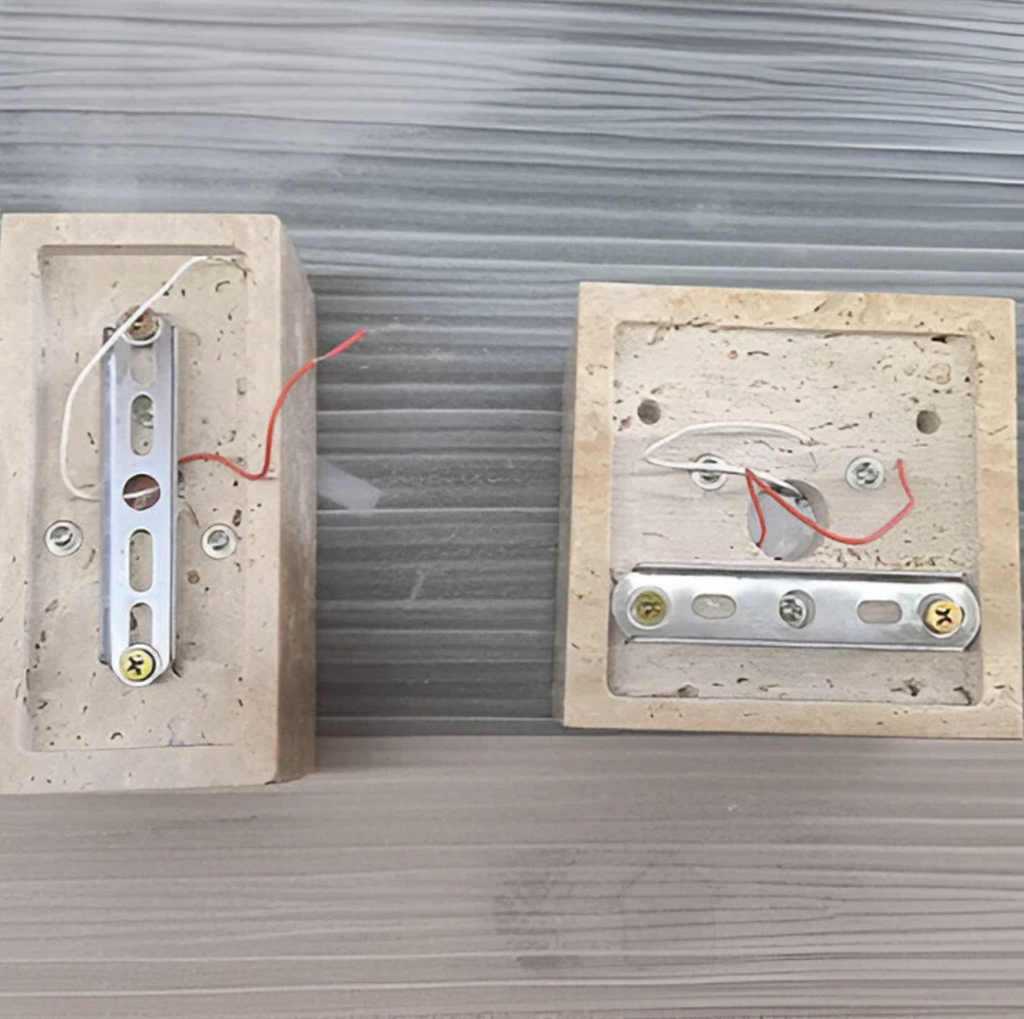 Natural travertine stone up down wall light by BROKLEN – view 21