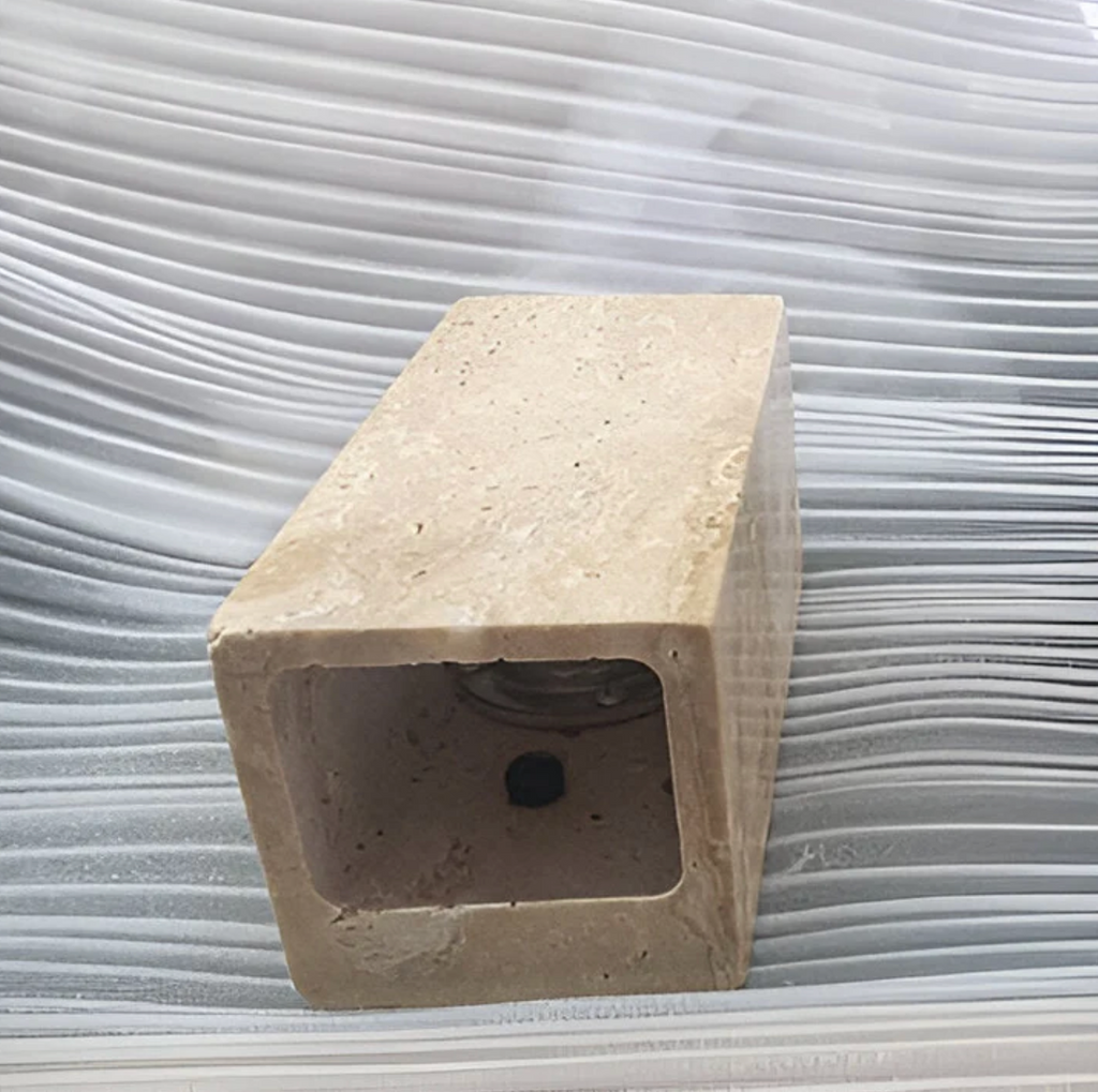 Natural travertine stone up down wall light by BROKLEN – view 20