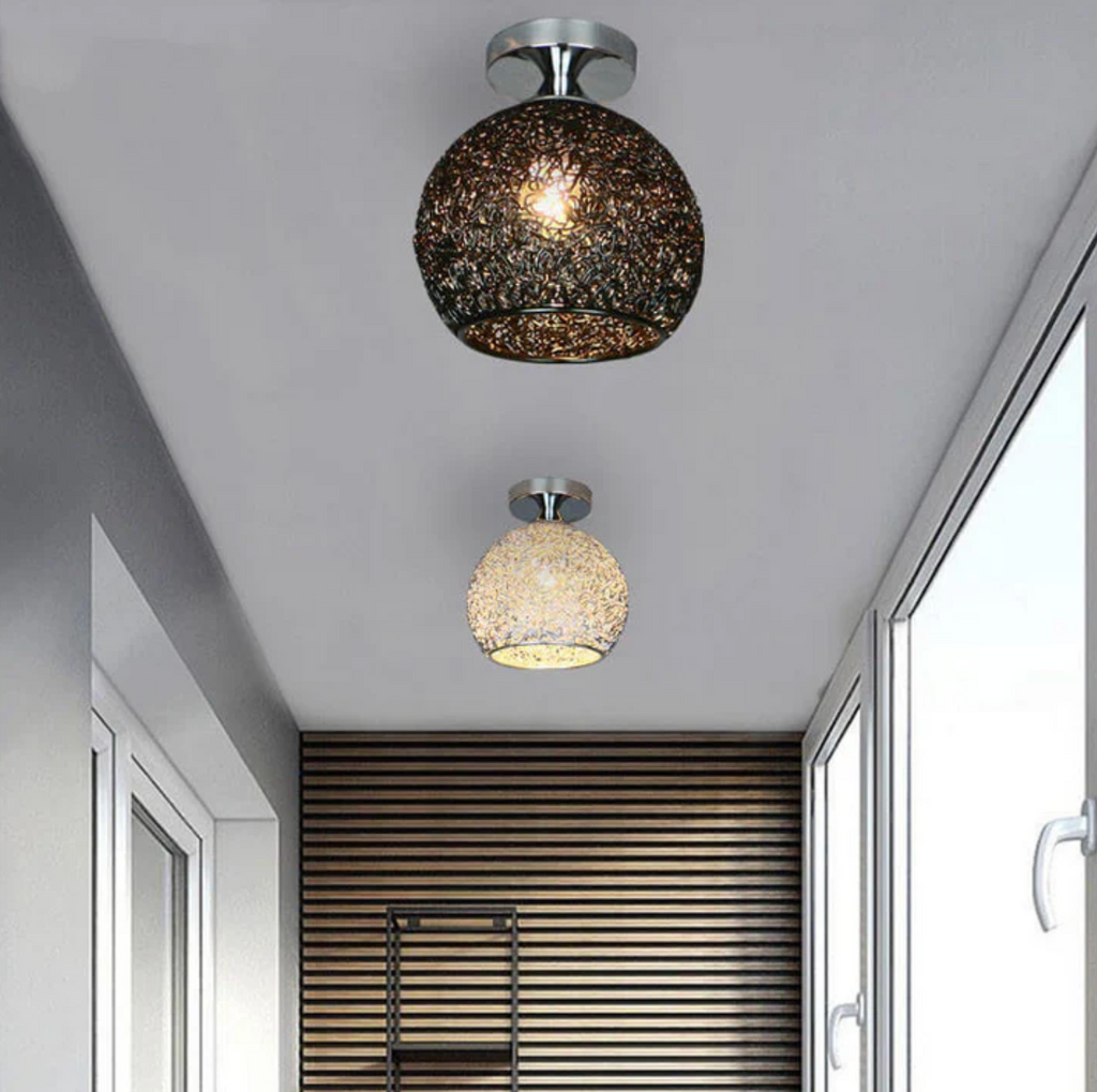 Woven metal globe flush mount ceiling light by BROKLEN – view 19