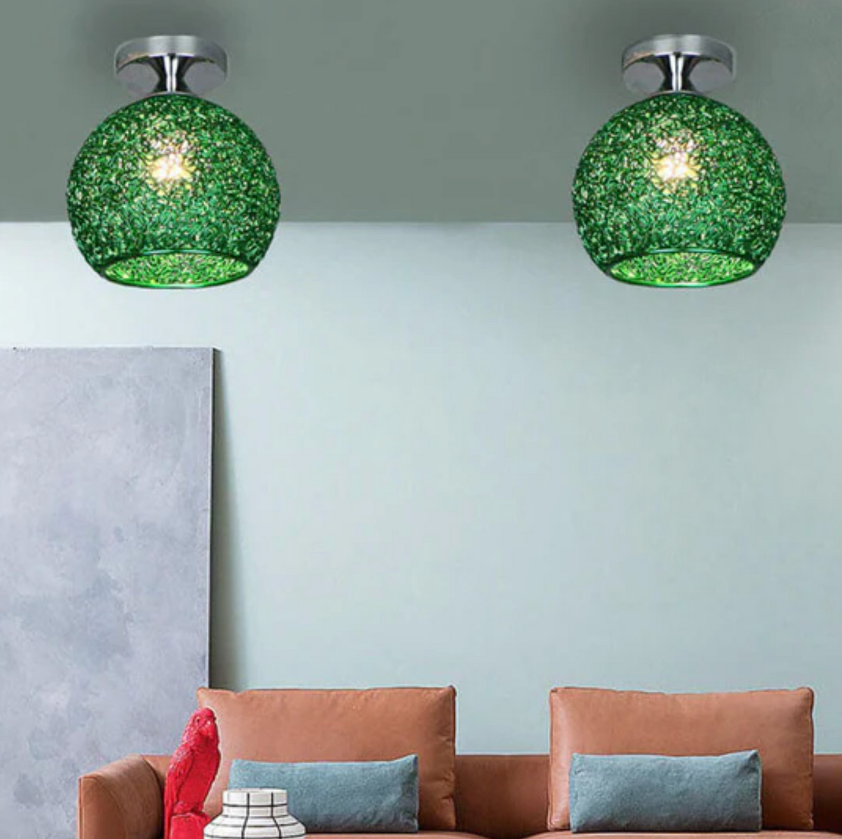 Woven metal globe flush mount ceiling light by BROKLEN – view 18