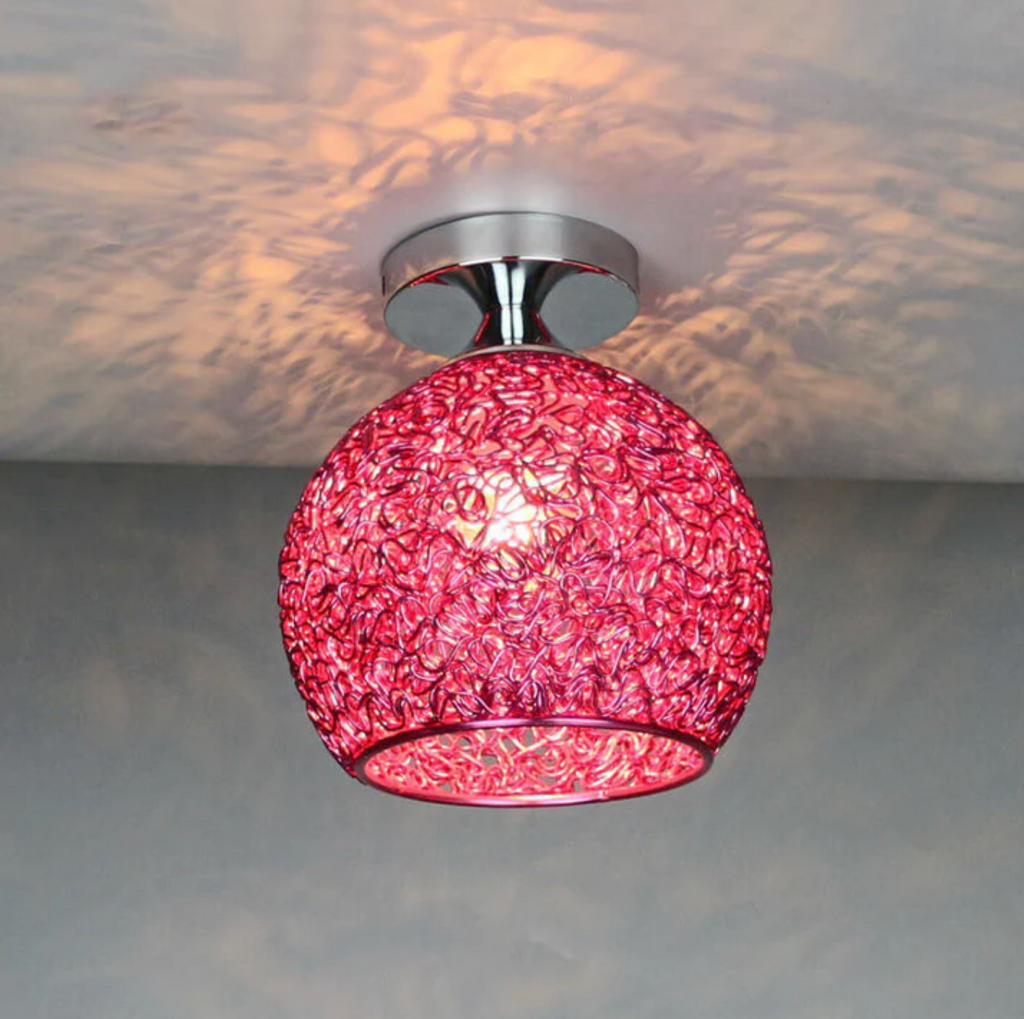 Woven metal globe flush mount ceiling light by BROKLEN – view 10