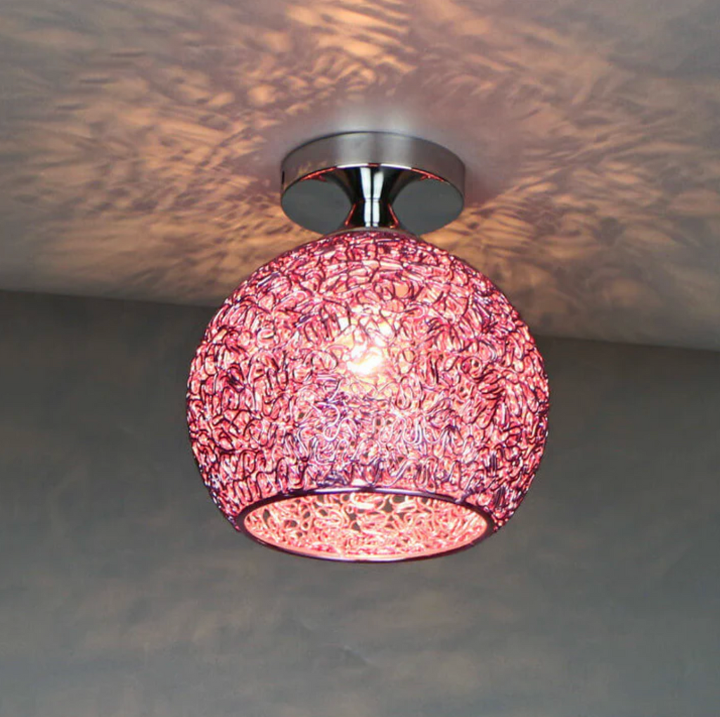 Woven metal globe flush mount ceiling light by BROKLEN – view 5