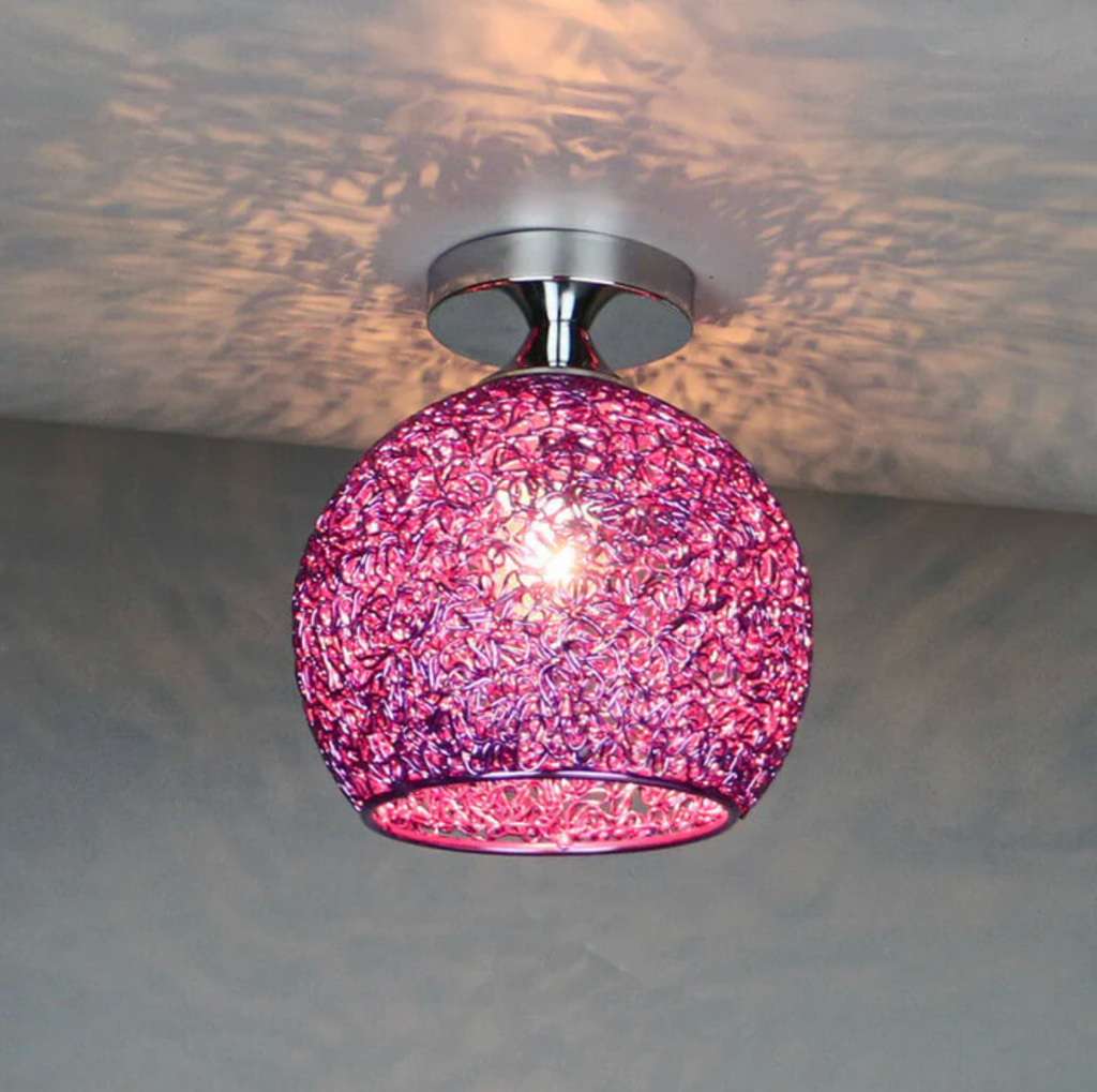 Woven metal globe flush mount ceiling light by BROKLEN – view 4