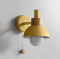 Pull chain wall light with wooden accent and rounded shade by BROKLEN – view 18
