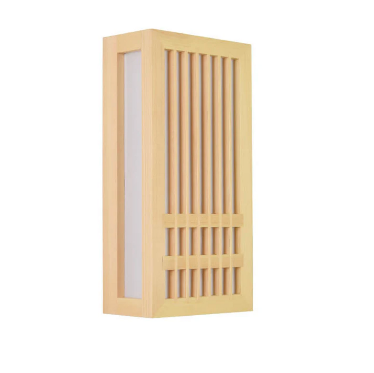 Japandi wooden slatted LED wall light by BROKLEN – view 12