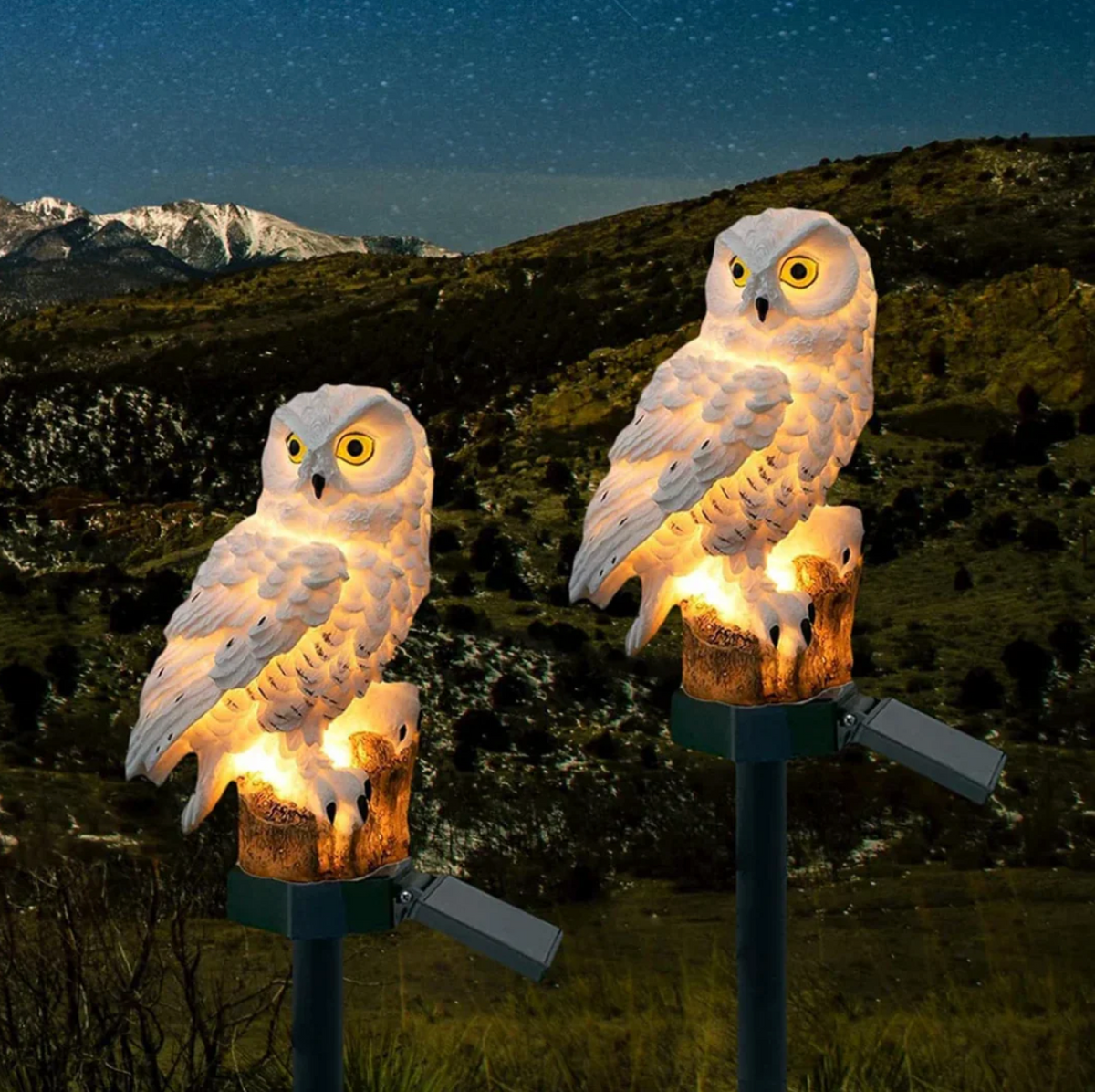 Solar powered owl garden stake light by BROKLEN – view 3