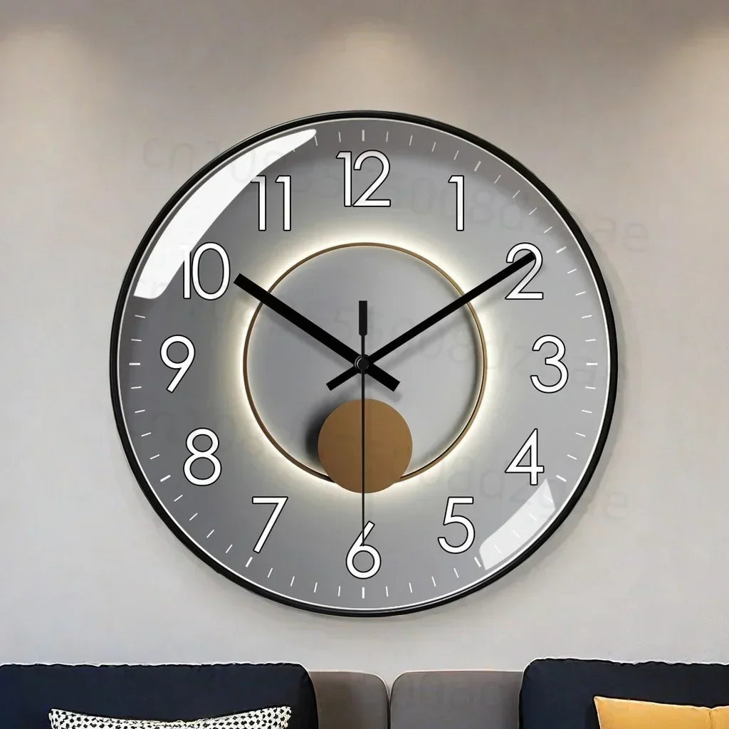 Modern round acrylic decorative wall clock by BROKLEN