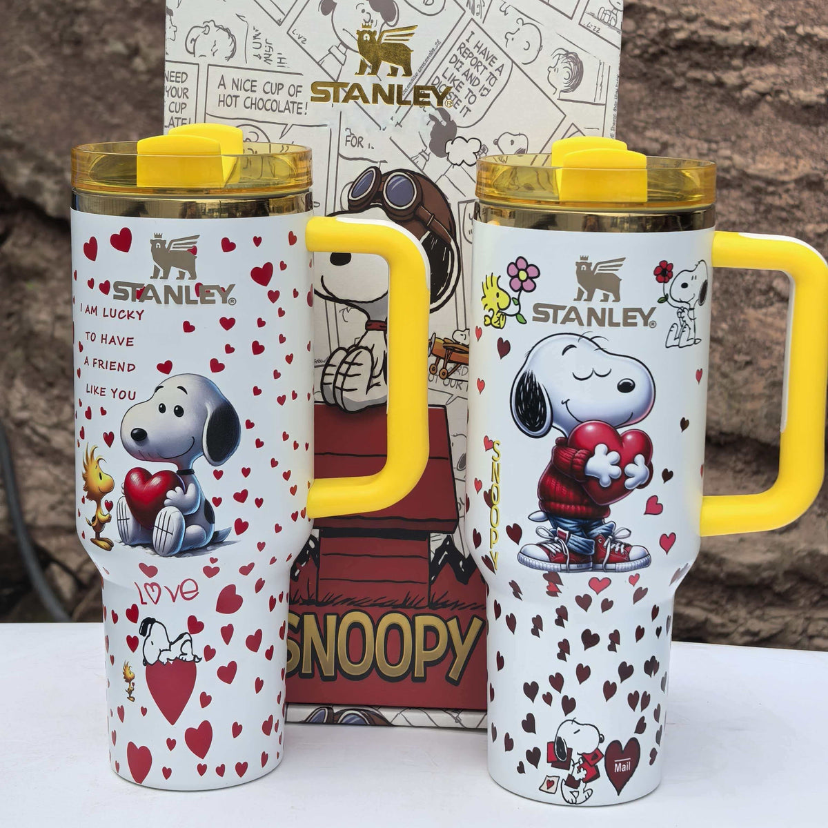 Snoopy Love Sip 40oz Tumbler Set with Handle and Straw
