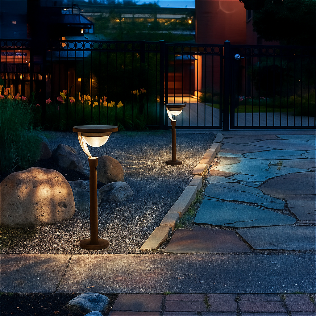 Solar pathway light with decorative pattern projection by BROKLEN – view 4