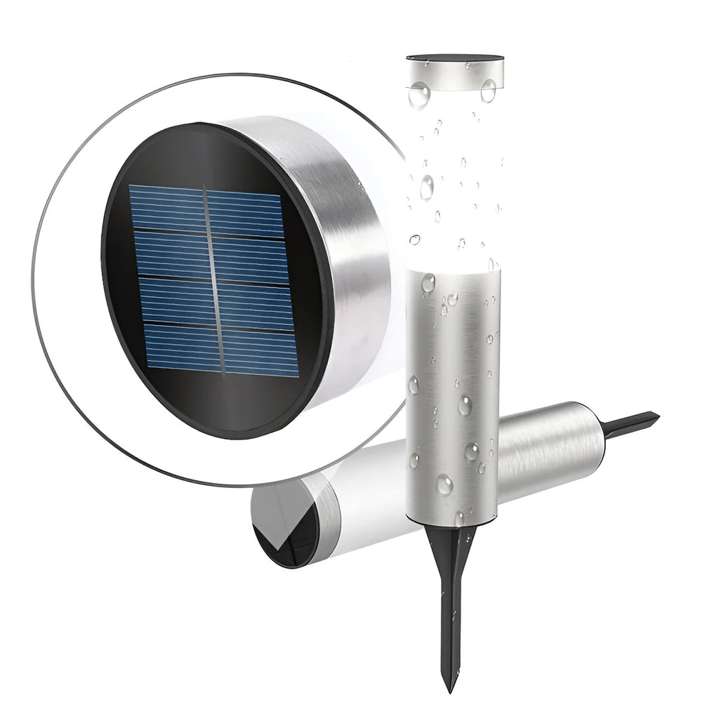 Solar garden lamp with round frosted cylinder shade by BROKLEN – view 6