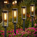 Black solar garden stake lanterns with clear glass by BROKLEN – view 2