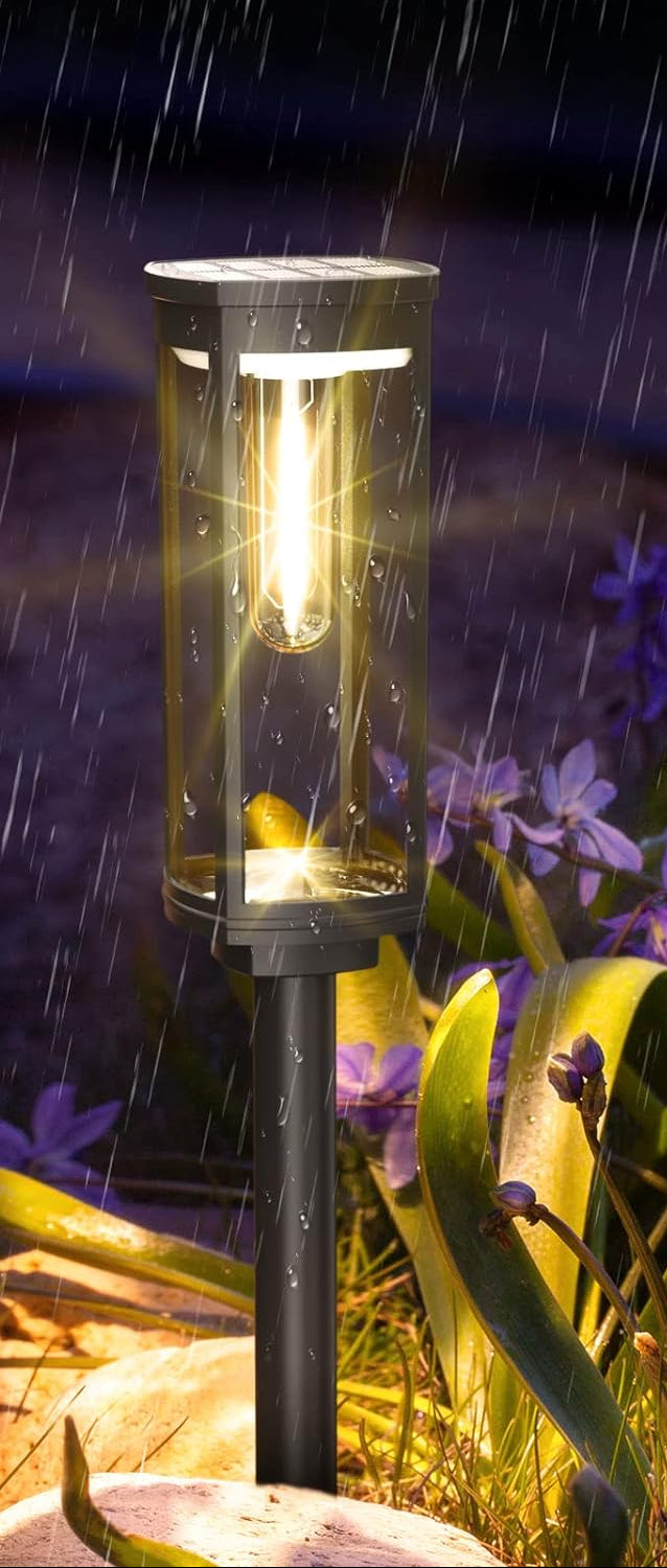 Black solar garden stake lanterns with clear glass by BROKLEN – view 7