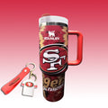 Faithful Fan Tumbler Gift Set - red and gold football tumbler with keychain