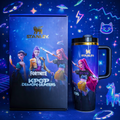 Neon Hunter Gaming Tumbler - neon blue and purple space gaming tumbler