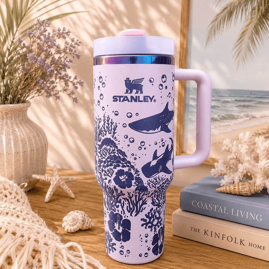 Ocean Breeze Coral Insulated Tumbler - coral tumbler, view 2