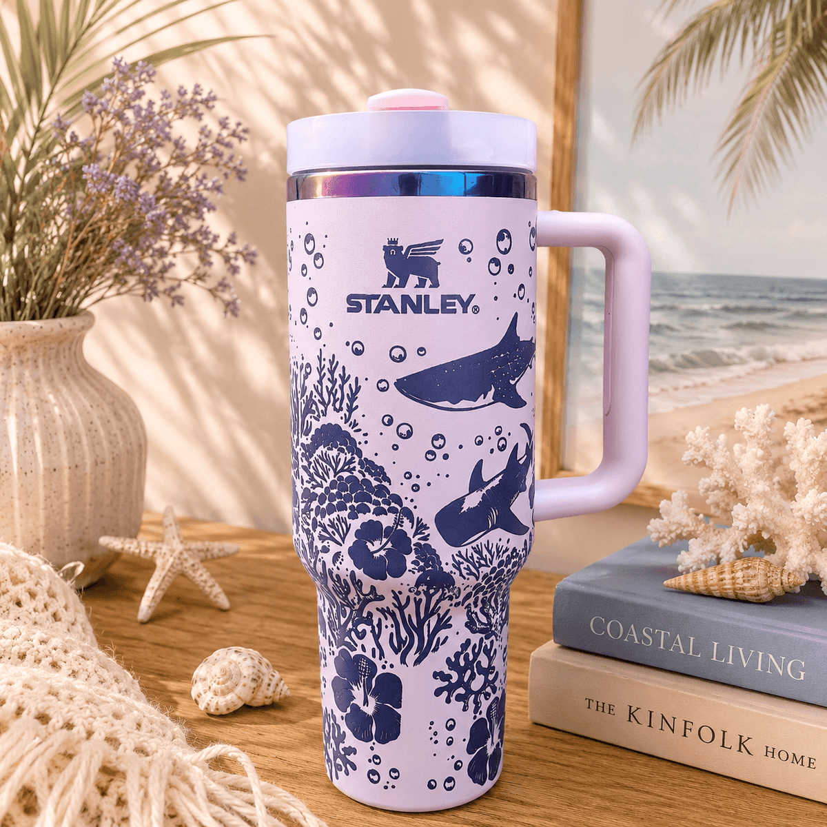 Ocean Breeze Coral Insulated Tumbler - coral tumbler, view 2