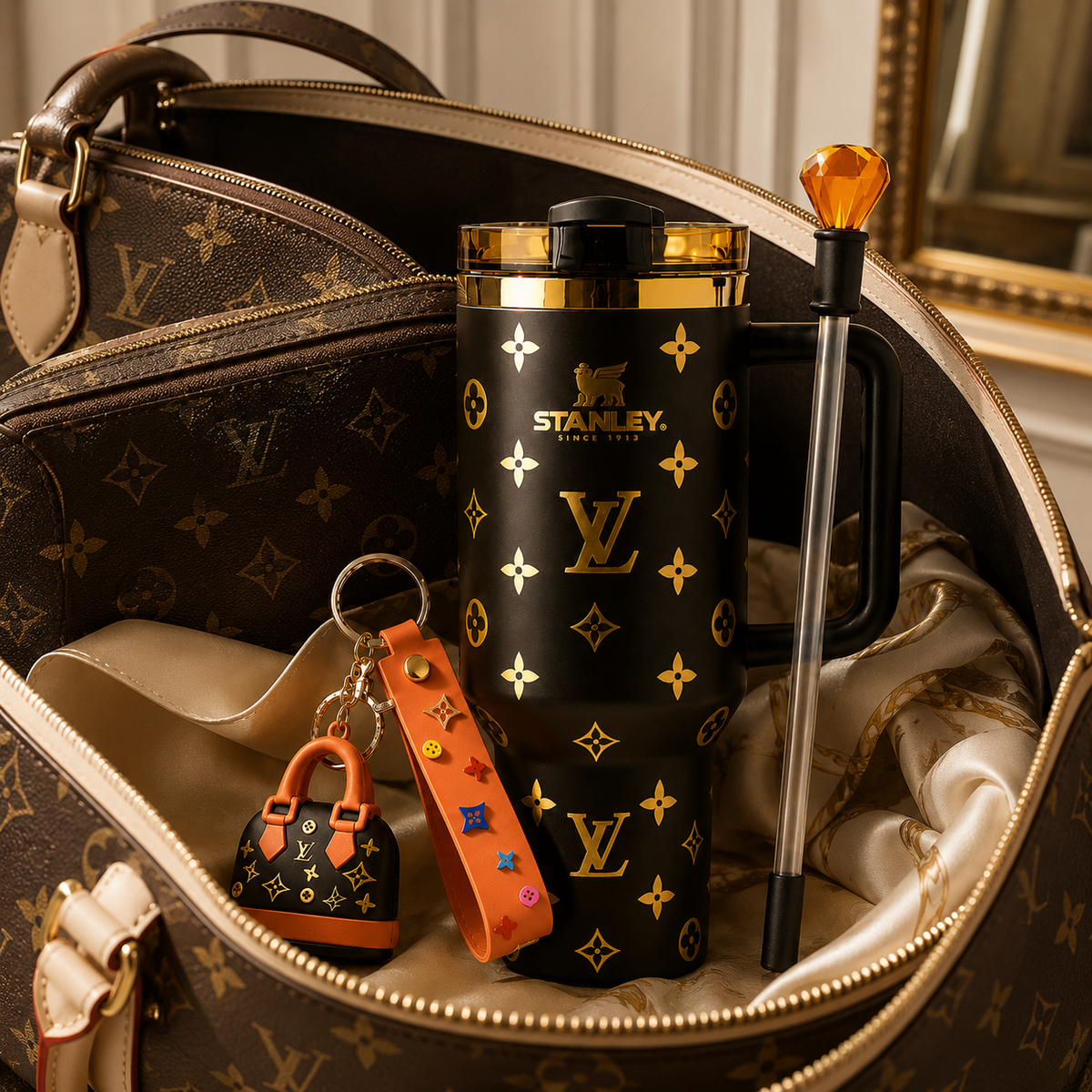 Luxury Monogram 40oz Tumbler Gift Set - view 2