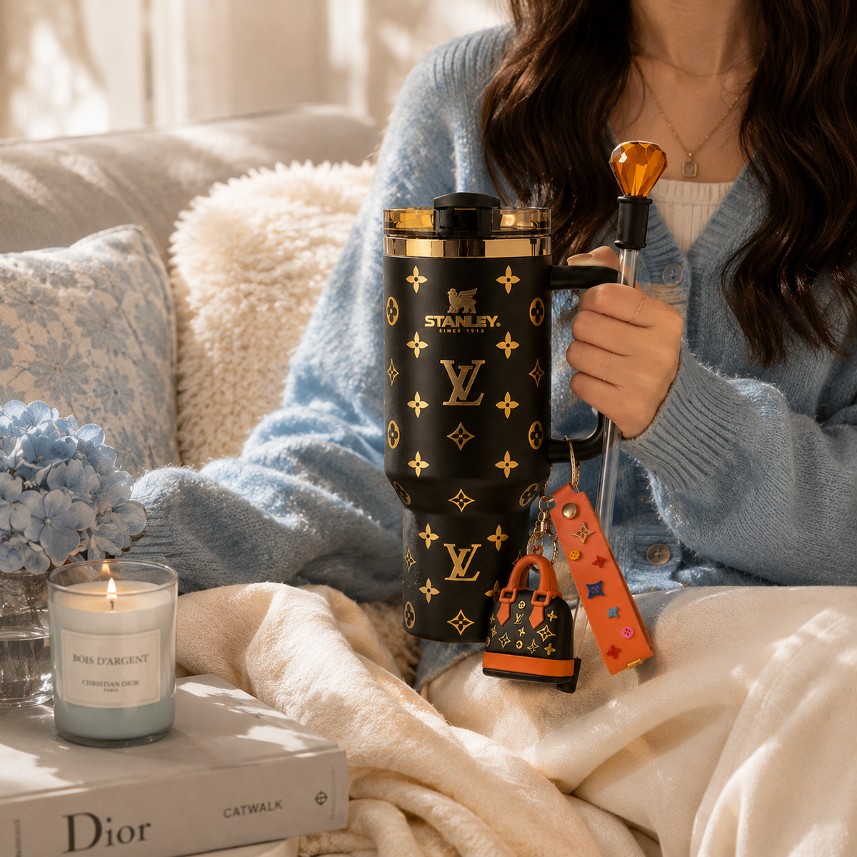 Luxury Monogram 40oz Tumbler Gift Set - view 5