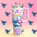 Rainbow Stitch Love Tumbler - purple character tumbler with hearts