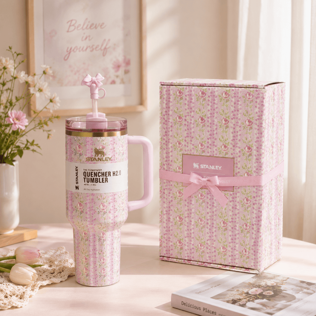 Stanley x LoveShackFancy Blush Lilac Floral Tumbler