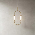 Brushed gold oval minimalist LED chandelier by BROKLEN – view 14