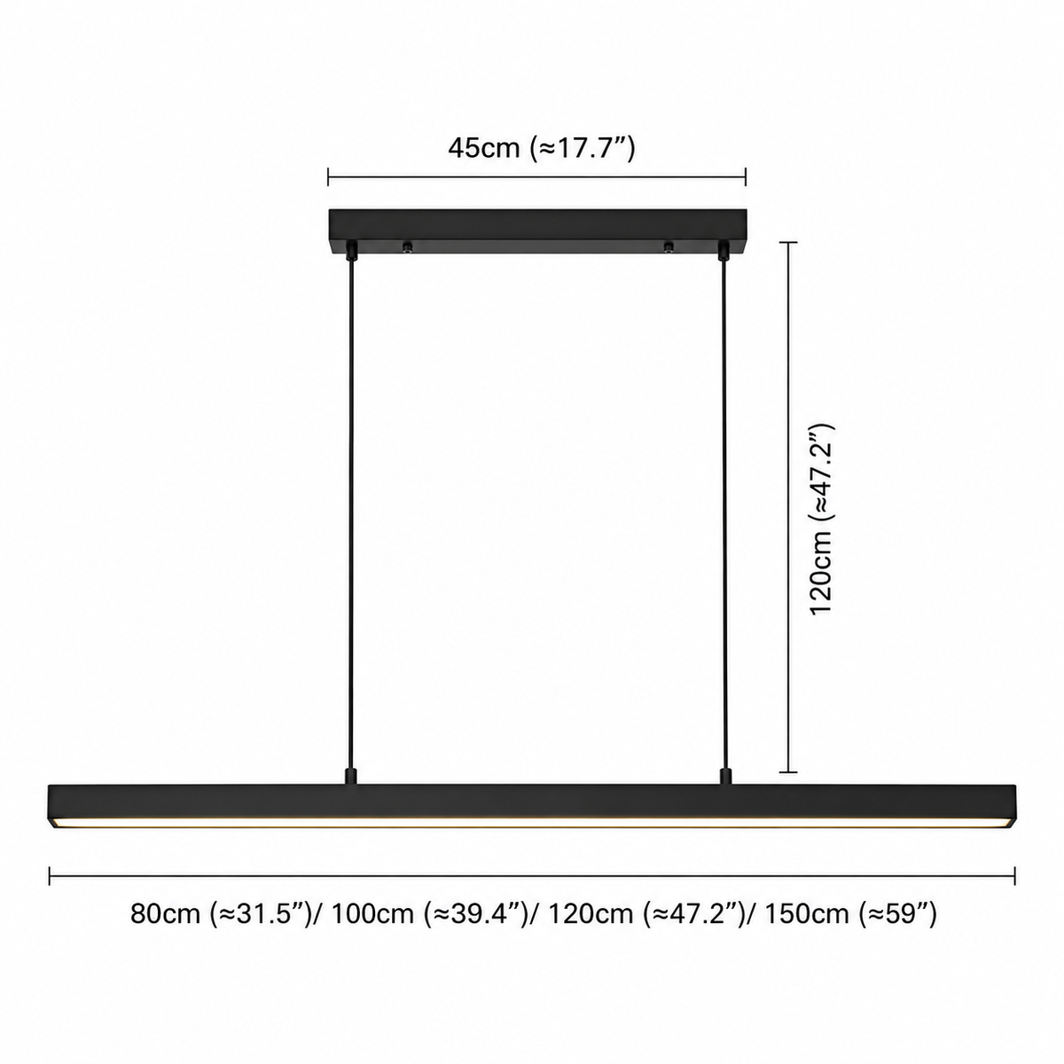 Linear LED pendant light kitchen island lighting – view 7