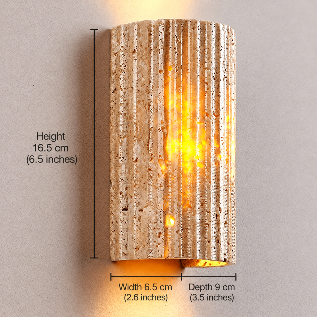 Travertine-effect IP65 indoor and outdoor wall light by BROKLEN – view 10