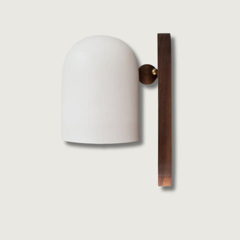 Walnut wood and iron linear wall sconce by BROKLEN – view 2