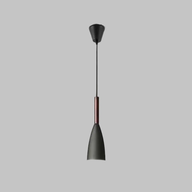 Three-light kitchen ceiling pendant with tapered metal shades by BROKLEN – view 8