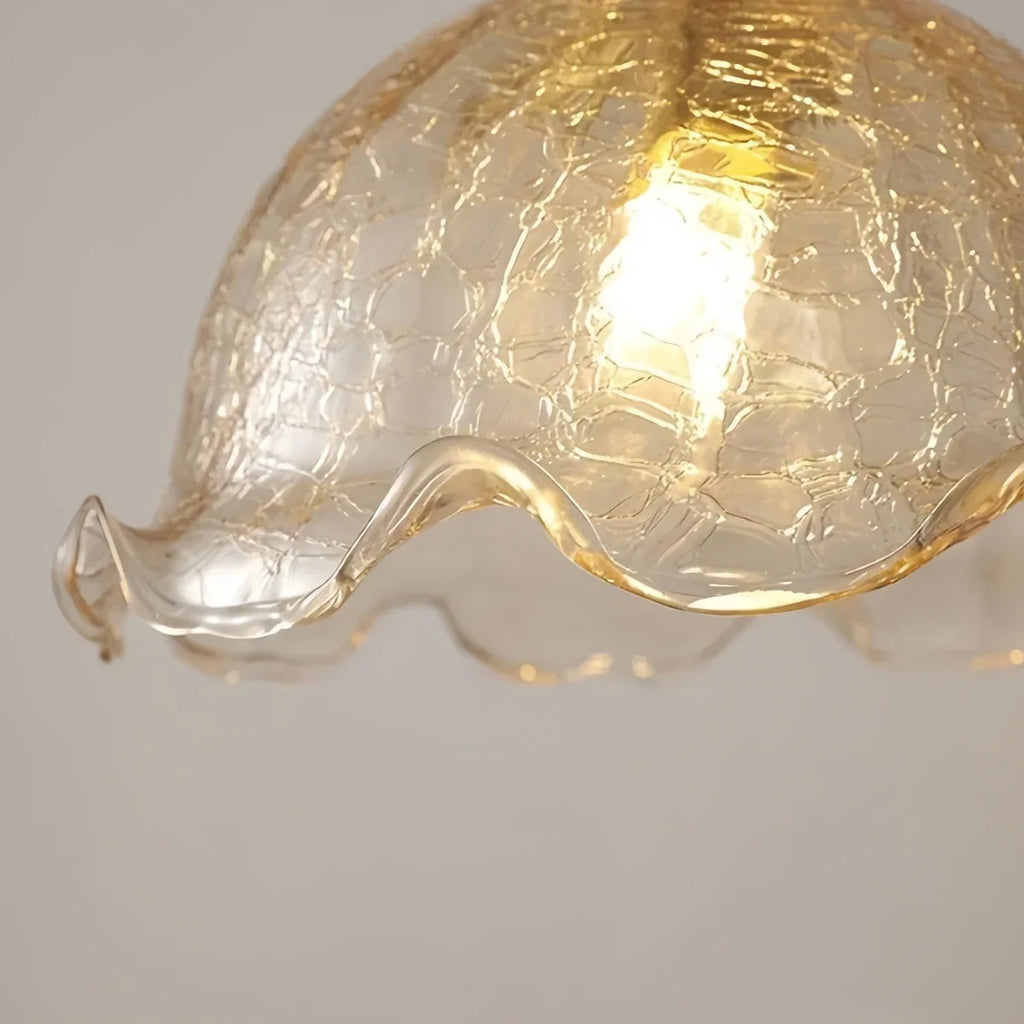 Vintage bar pendant light with rippled glass shade by BROKLEN – view 7