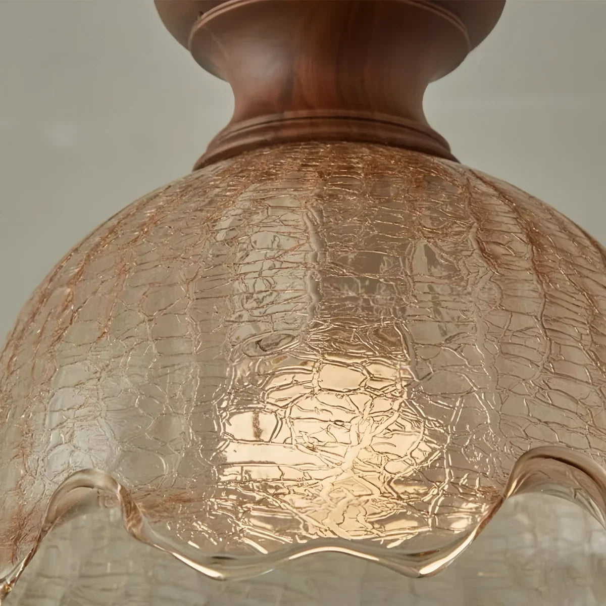 Vintage bar pendant light with rippled glass shade by BROKLEN – view 8