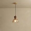 Vintage bar pendant light with rippled glass shade by BROKLEN – view 11