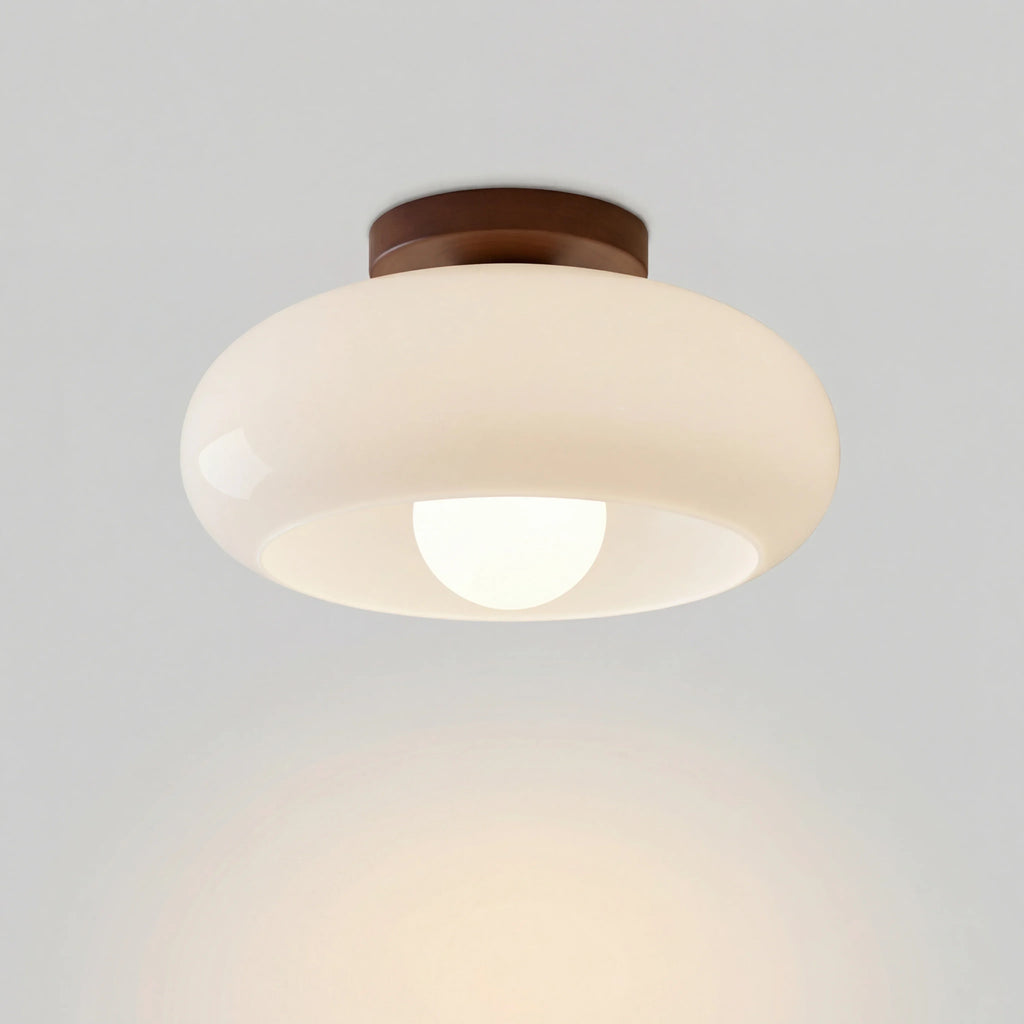 French Bauhaus ceiling light with opal glass shade by BROKLEN – view 7