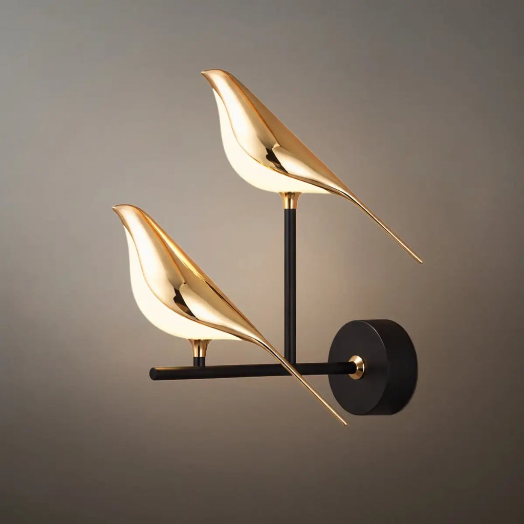 Black and gold bird design LED wall light by BROKLEN – view 11
