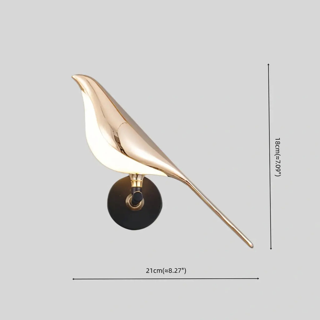 Black and gold bird design LED wall light by BROKLEN – view 14