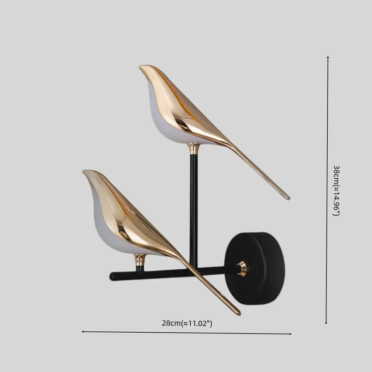 Black and gold bird design LED wall light by BROKLEN – view 15