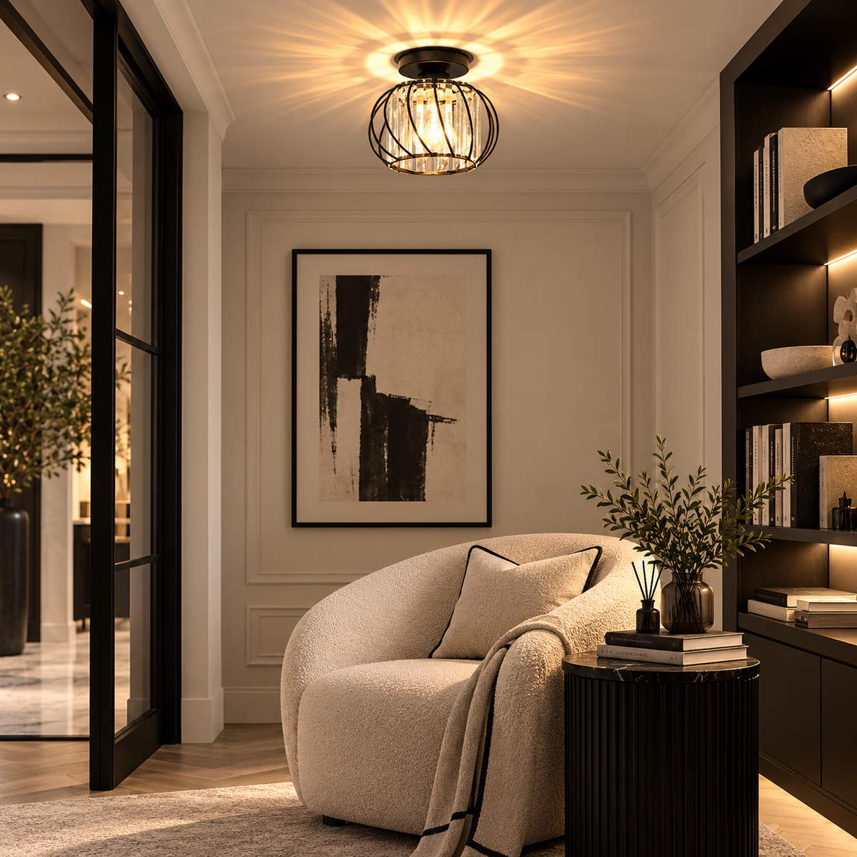 Small glass rod flush mount ceiling light – view 3