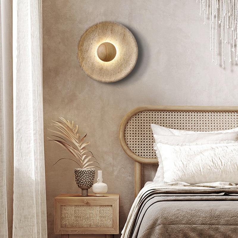 Japandi wabi-sabi travertine wall light by BROKLEN – view 3