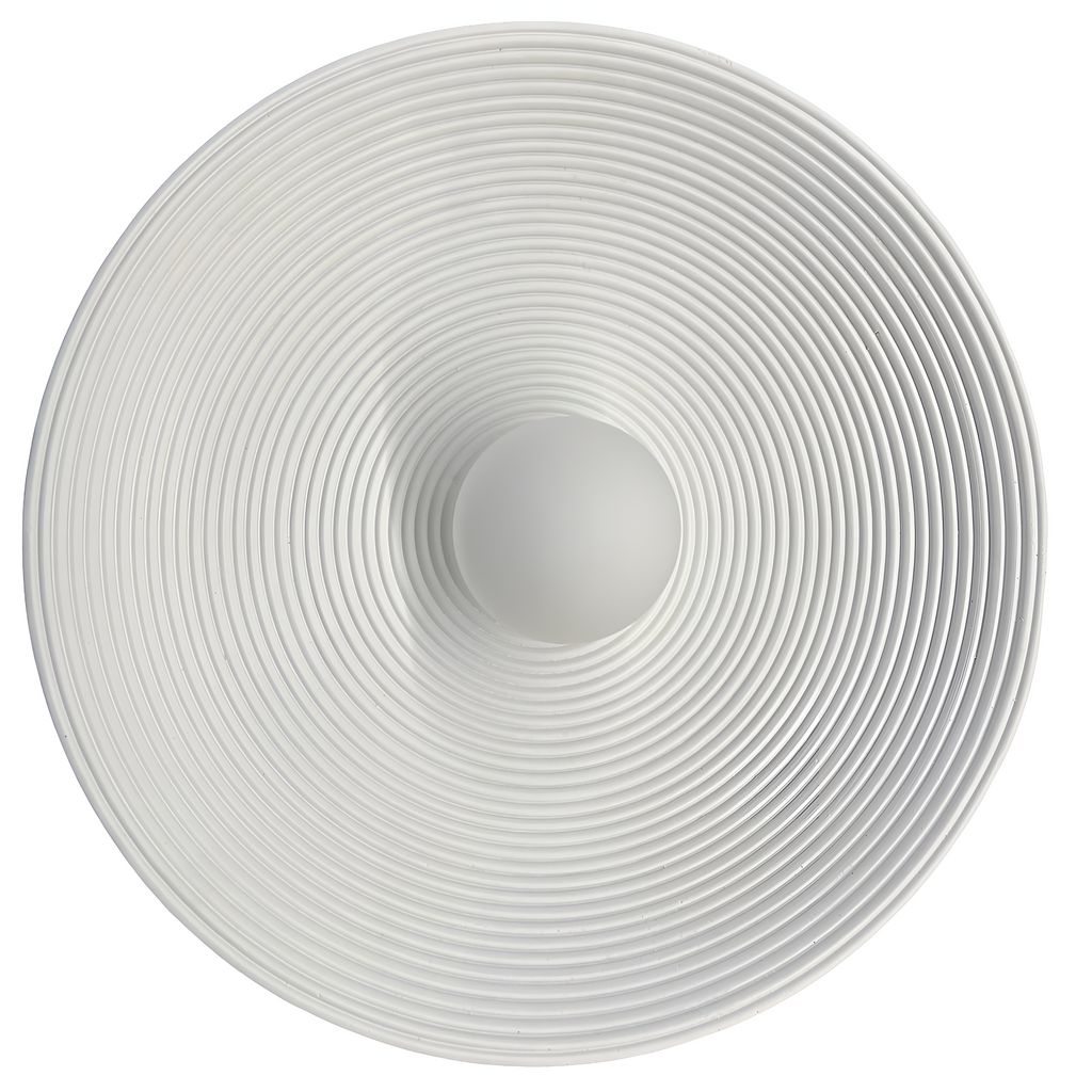Retro Japandi round resin wall light with concentric rings by BROKLEN – view 3