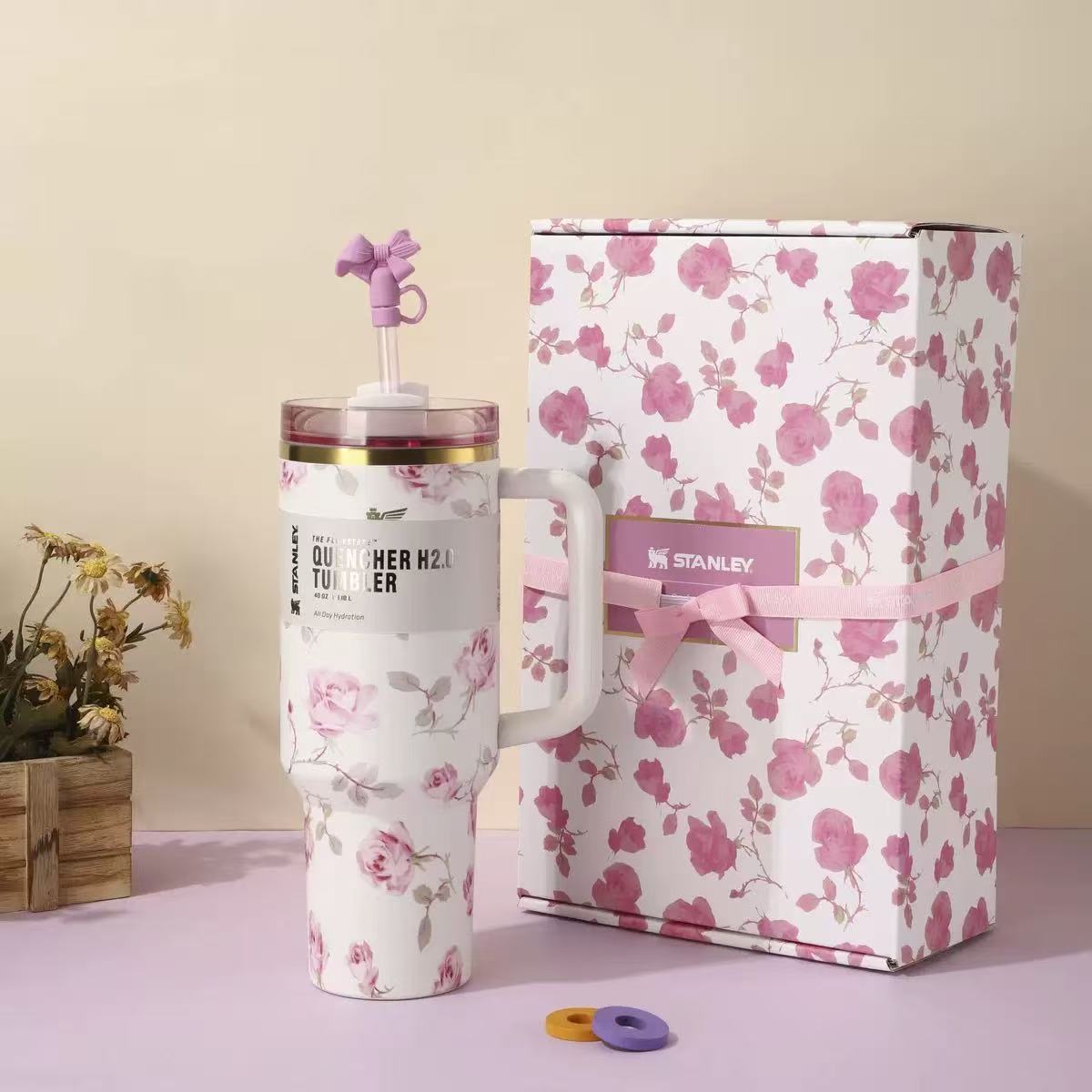Stanley x LoveShackFancy Pink Rose Garden Tumbler