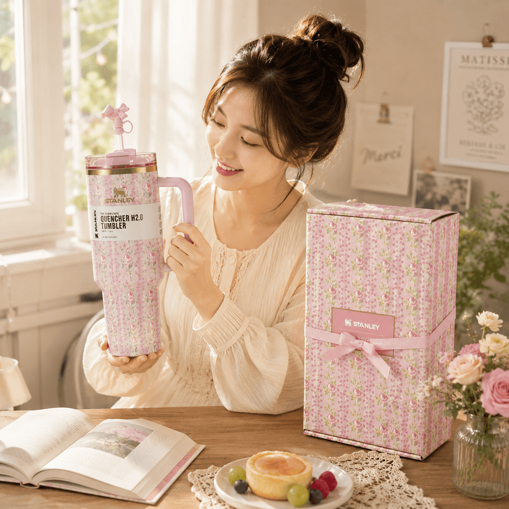 Stanley x LoveShackFancy Blush Lilac Floral Tumbler