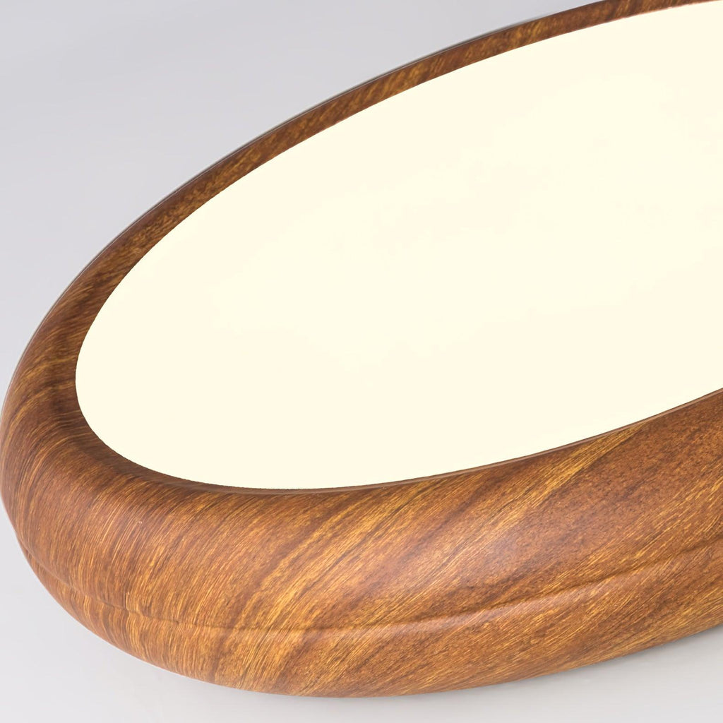 Round walnut and acrylic ceiling light – flush mount light fixture by BROKLEN – view 7