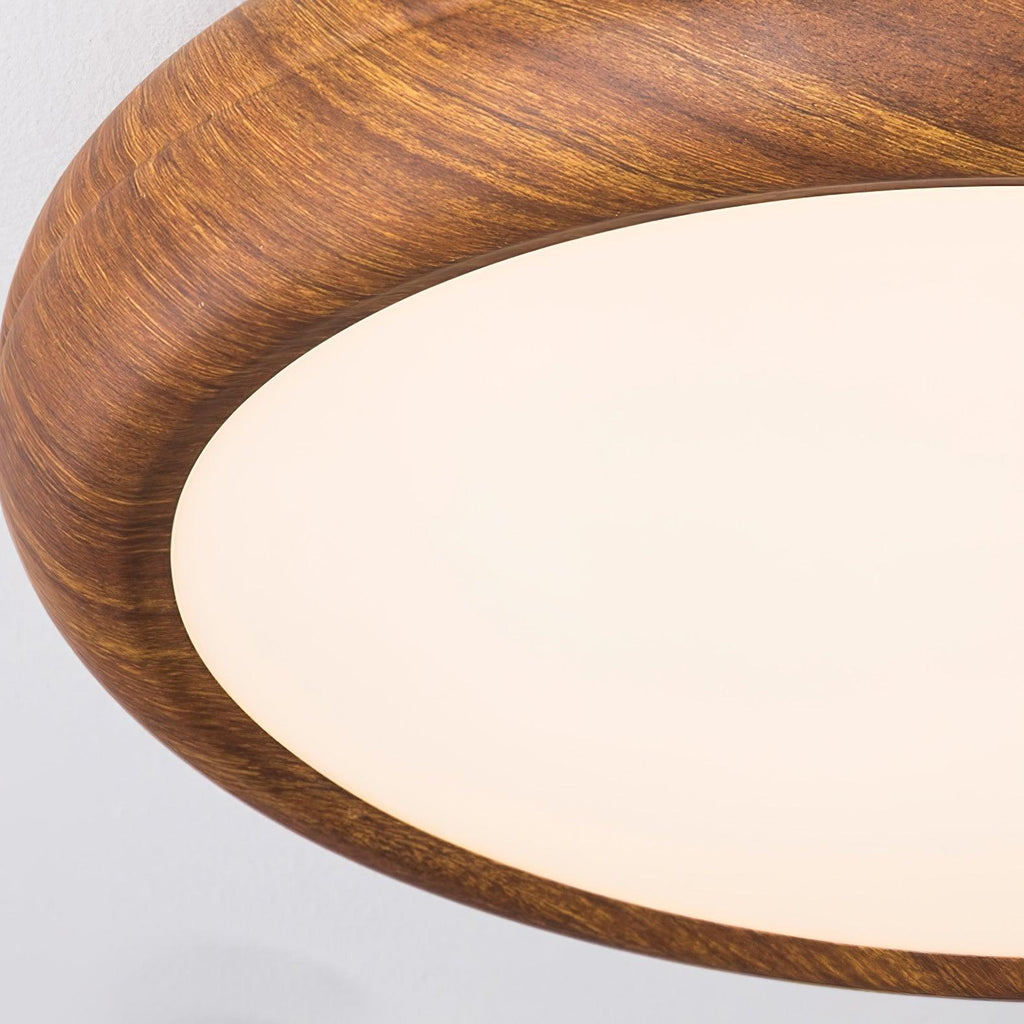 Round walnut and acrylic ceiling light – flush mount light fixture by BROKLEN – view 8