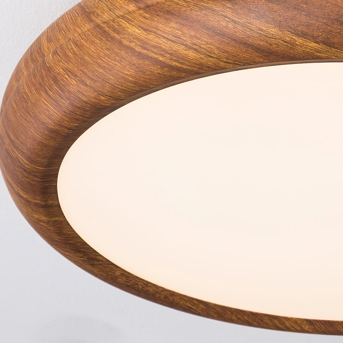 Round walnut and acrylic ceiling light – flush mount light fixture by BROKLEN – view 8