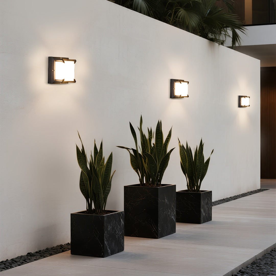Square black waterproof LED outdoor wall light by BROKLEN – view 8