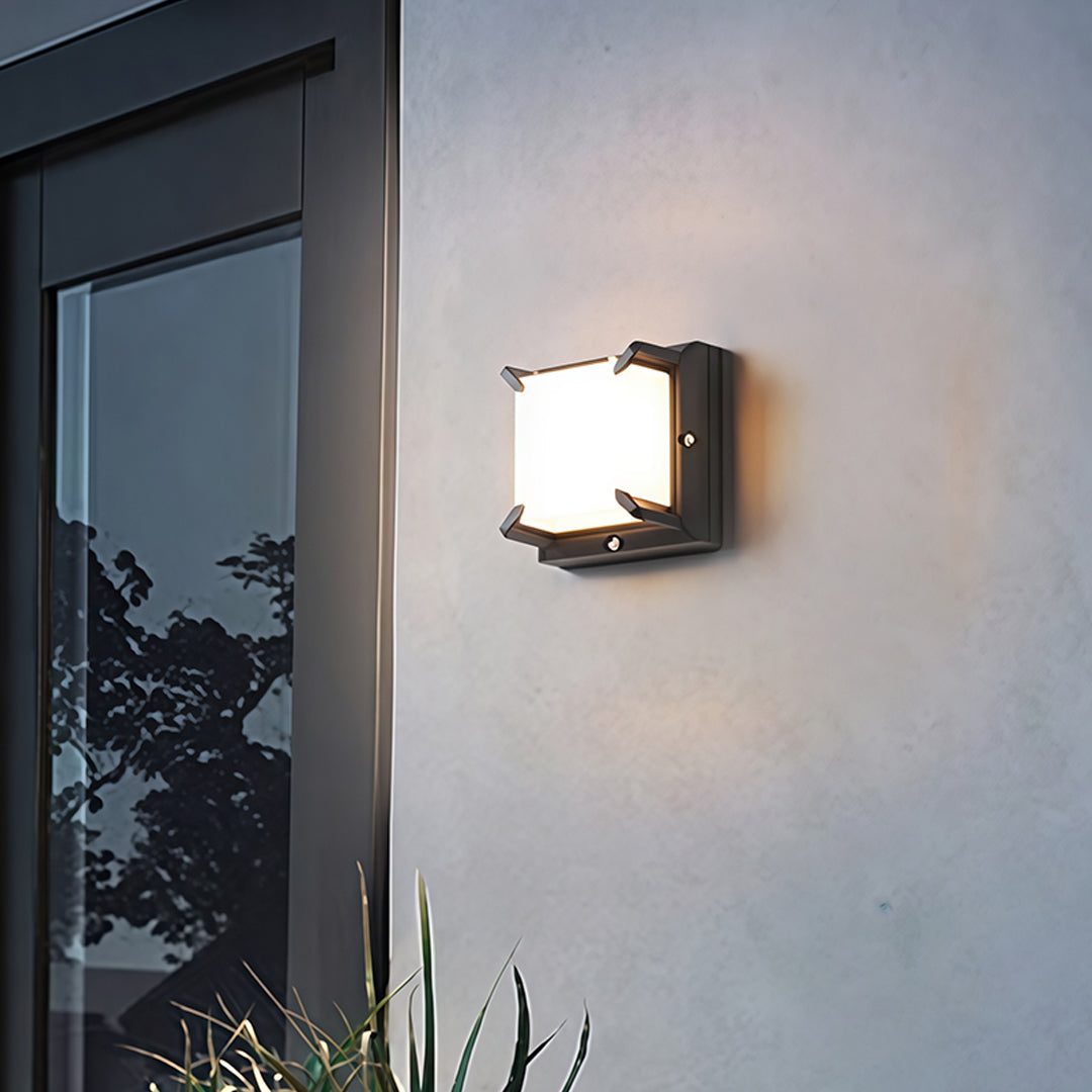 Square black waterproof LED outdoor wall light by BROKLEN