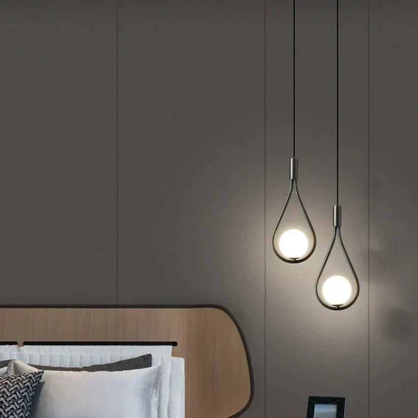 Contemporary minimalist LED pendant light in black and gold by BROKLEN – view 5