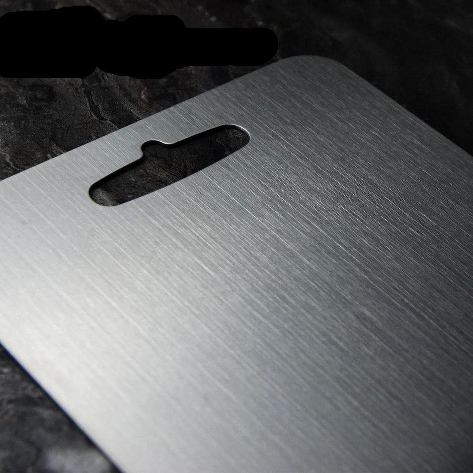 Stainless steel kitchen cutting board with rounded edges by BROKLEN