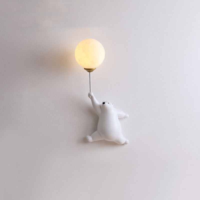 Cute bear holding balloon wall lamp for kids room by BROKLEN – view 3