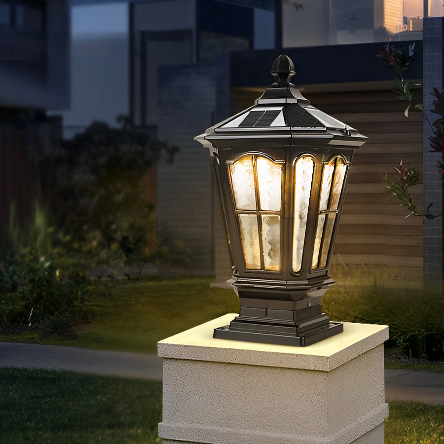 Classic solar outdoor post lantern light by BROKLEN